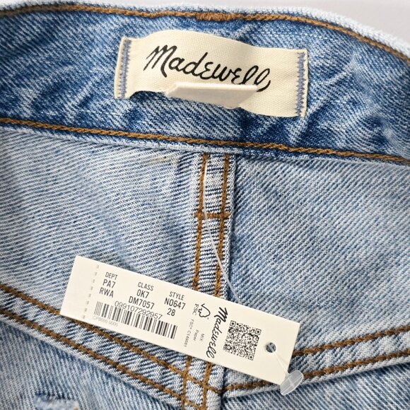 NWT Madewell High Rise Straight Jeans 90s Size 28 Light Wash - Picture 3 of 6